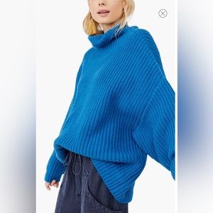 Free People Swim Too Deep Sweater Mykonos Blue Size Small